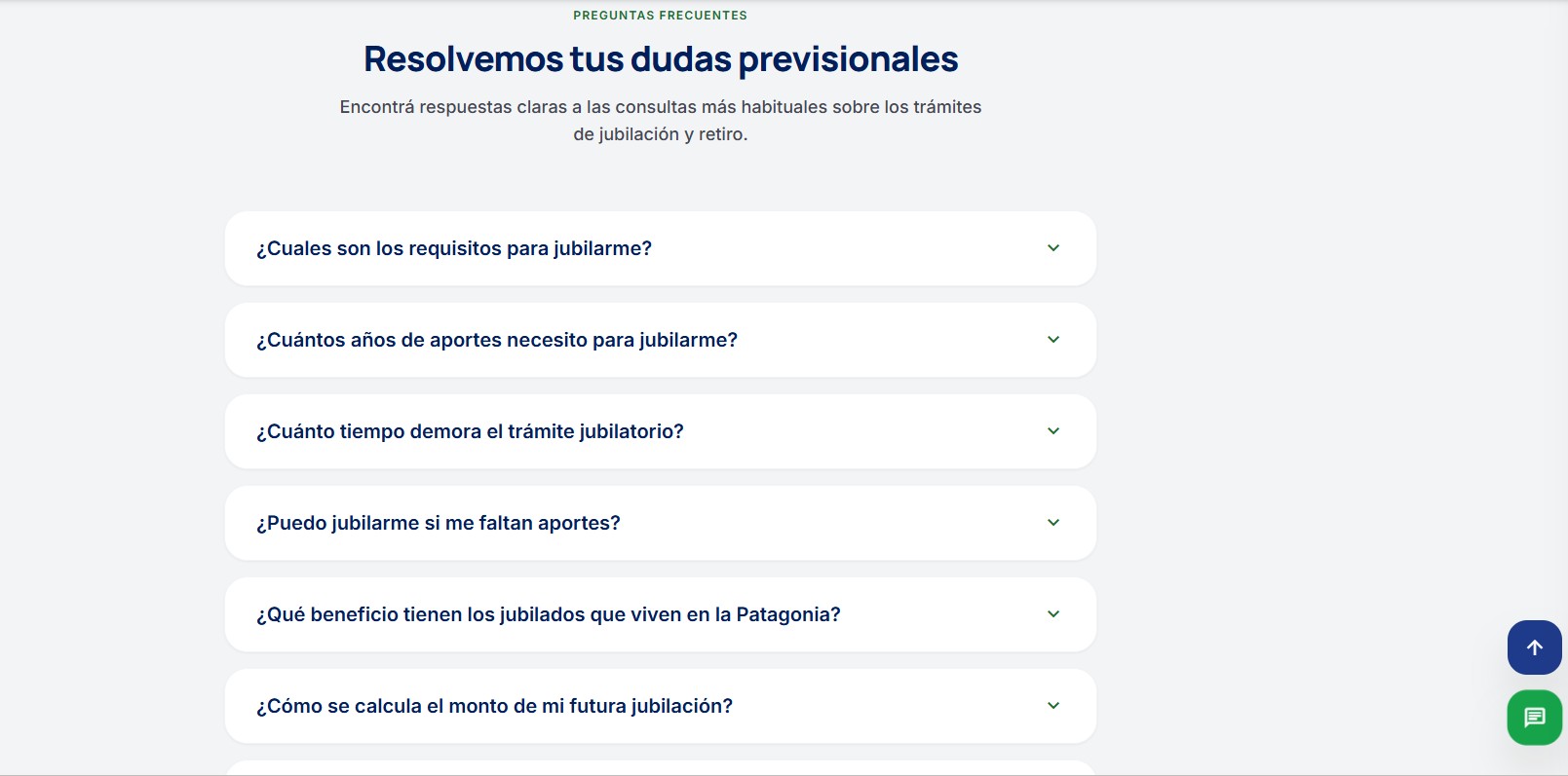 Preguntas frecuentes de Consultora Jubilarse
